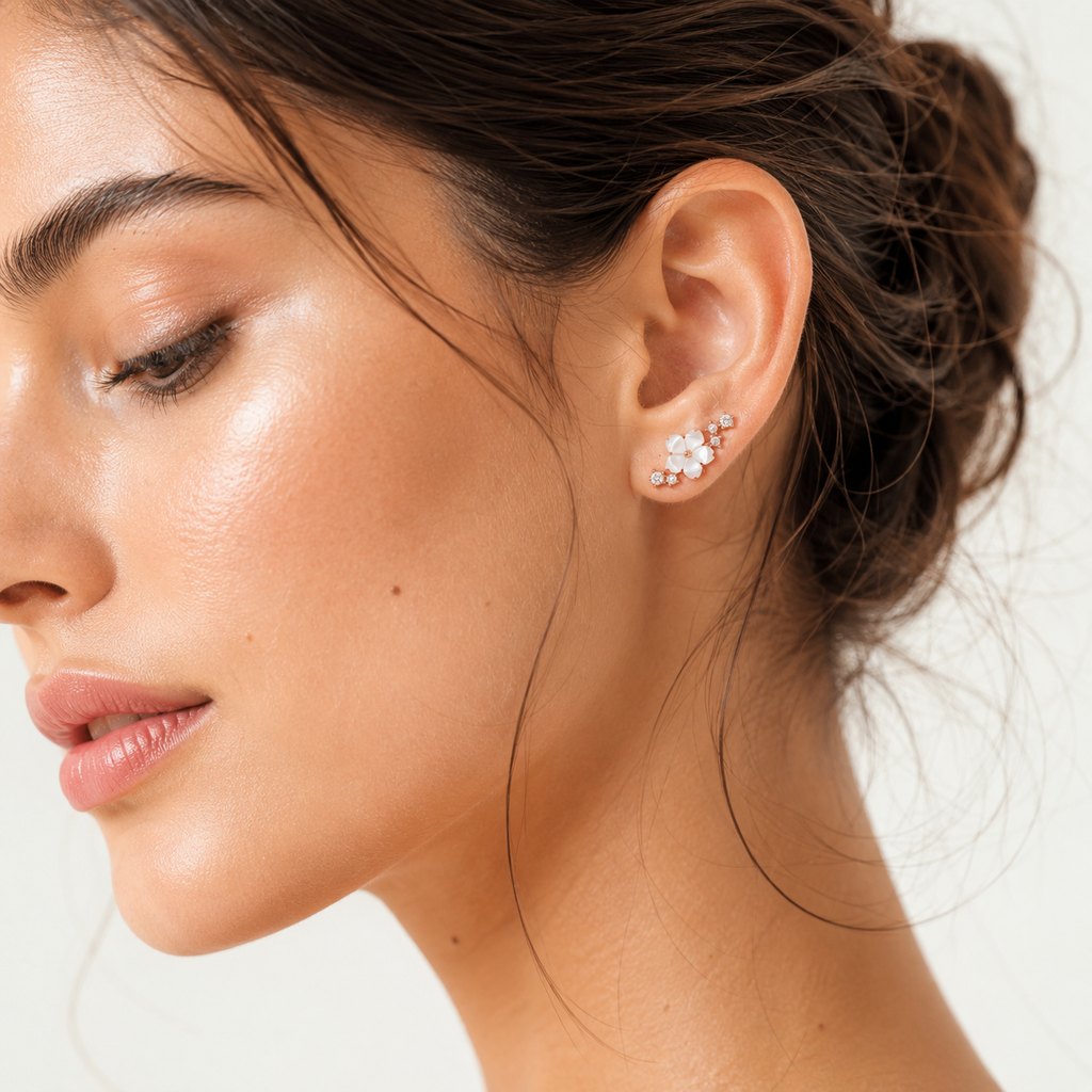 Aurora di Perla™ — Orecchini Fiore di Luce
